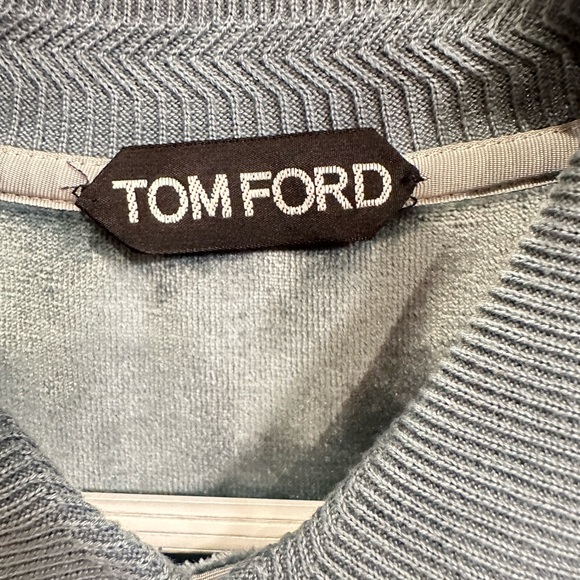 Tom Ford Men's Blue Velvet Polo Shirt - Picture 3 of 4